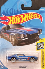 Load image into Gallery viewer, Hot Wheels 2018 '70 Camaro Blue #153 HW Speed Graphics 7/10 New Long Card