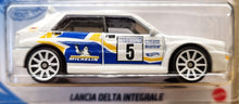 Load image into Gallery viewer, Hot Wheels 2021 Lancia Delta Integrale #51 White Baja Blazers 6/10 New Long Card
