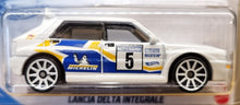 Load image into Gallery viewer, Hot Wheels 2021 Lancia Delta Integrale #51 White Baja Blazers 6/10 New Long Card