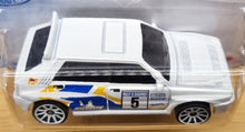 Load image into Gallery viewer, Hot Wheels 2021 Lancia Delta Integrale #51 White Baja Blazers 6/10 New Long Card