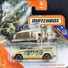 Load image into Gallery viewer, Matchbox 2020 '74 Volkswagen Type 181 Tan #67 MBX Jungle New Short Card