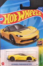 Load image into Gallery viewer, Hot Wheels 2022 Automobili Pinifarina Battista Yellow #171 HW Exotics New 2/10 Long Card