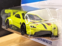 Load image into Gallery viewer, Hot Wheels 2022 Aston Martin Vantage GTE Lime #238 HW Exotics 9/10 New Long Card