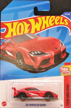 Load image into Gallery viewer, Hot Wheels 2022 '20 Toyota GR Supra Red #241 Then and Now 8/10 New Long Card