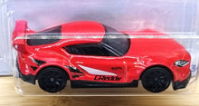 Load image into Gallery viewer, Hot Wheels 2022 '20 Toyota GR Supra Red #241 Then and Now 8/10 New Long Card