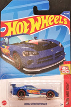 Load image into Gallery viewer, Hot Wheels 2022 Dodge Viper SRT10 ACR Blue #242 Then and Now 9/10 New Long Card
