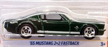 Load image into Gallery viewer, Hot Wheels 2022 '65 Mustang 2+2 Fastback Green #192 Muscle Mania 1/10 New Long Card