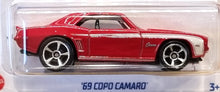 Load image into Gallery viewer, Hot Wheels 2022 '69 COPO Camaro Red #193 Muscle Mania 2/10 New Long Card