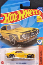 Load image into Gallery viewer, Hot Wheels 2022 '69 COPO Camaro Yellow #193 Muscle Mania 2/10 New Long Card