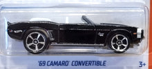 Load image into Gallery viewer, Hot Wheels 2022 '69 Camaro Convertible Black #222 Muscle Mania 5/10 New Long Card