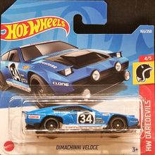 Load image into Gallery viewer, Hot Wheels 2022 Dimachinni Veloce Blue #163 HW Daredevils 4/5 New