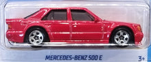 Load image into Gallery viewer, Hot Wheels 2022 Mercedes-Benz 500 E Red #86 Factory Fresh 2/10 New Long Card