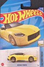 Load image into Gallery viewer, Hot Wheels 2022 Nissan Z Proto Yellow #124 Factory Fresh 5/10 New Long Card