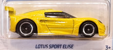 Load image into Gallery viewer, Hot Wheels 2022 Lotus Sport Elise Yellow #136 Factory Fresh 6/10 New Long Card