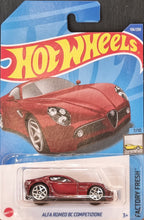 Load image into Gallery viewer, Hot Wheels 2022 Alfa Romeo 8C Competizione Red #156 Factory Fresh 7/10 New Long Card