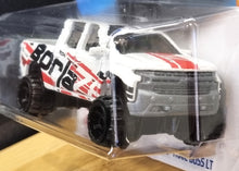 Load image into Gallery viewer, Hot Wheels 2022 '19 Chevy Silverado Trail Boss LT White #53 Baja Blazers 7/10 New