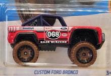 Load image into Gallery viewer, Hot Wheels 2022 Custom Ford Bronco Red #74 Baja Blazers 8/10 New Long Card