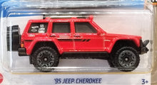 Load image into Gallery viewer, Hot Wheels 2022 '95 Jeep Cherokee Red #150 Baja Blazers 10/10 New Long Card