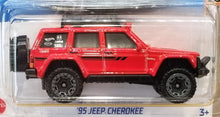 Load image into Gallery viewer, Hot Wheels 2022 '95 Jeep Cherokee Red #150 Baja Blazers 10/10 New Long Card