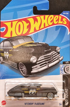 Load image into Gallery viewer, Hot Wheels 2022 '47 Chevy Fleetline Matte Black #155 Rod Squad 1/5 New Long Card