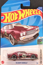 Load image into Gallery viewer, Hot Wheels 2022 '70 Chevy Chevelle Maroon #46 HW Contoured 3/5 New Long Card