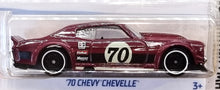 Load image into Gallery viewer, Hot Wheels 2022 '70 Chevy Chevelle Maroon #46 HW Contoured 3/5 New Long Card