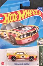 Load image into Gallery viewer, Hot Wheels 2022 '73 BMW 3.0 CSL Race Car Yellow #34 Retro Racers 2/10 New Long Card
