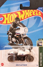 Load image into Gallery viewer, Hot Wheels 2022 BMW R NineT Motorbike White #153 Retro Racers 10/10 New Long Card - Chrome