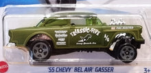 Load image into Gallery viewer, Hot Wheels 2022 '55 Chevy Bel Air Gasser Matte Olive #43 Chevy Bel Air 2/5 New