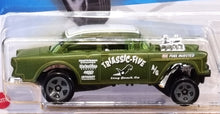 Load image into Gallery viewer, Hot Wheels 2022 '55 Chevy Bel Air Gasser Matte Olive #43 Chevy Bel Air 2/5 New