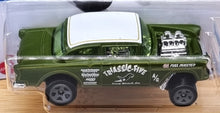 Load image into Gallery viewer, Hot Wheels 2022 '55 Chevy Bel Air Gasser Matte Olive #43 Chevy Bel Air 2/5 New