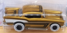 Load image into Gallery viewer, Hot Wheels 2022 '57 Chevy Gold #44 Chevy Bel Air 3/5 New Long Card