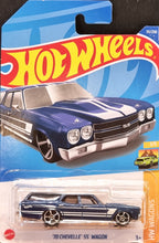 Load image into Gallery viewer, Hot Wheels 2022 '70 Chevelle SS Wagon Dark Blue #111 HW Wagons 1/5 New Long Card