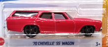 Load image into Gallery viewer, Hot Wheels 2022 '70 Chevelle SS Wagon Red #111 HW Wagons 1/5 New Long Card - Missing Side Stripes