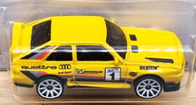 Load image into Gallery viewer, Hot Wheels 2022 '84 Audi Sport Quattro Yellow #180 Rally Champs 1/5 New Long Card