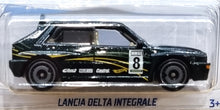 Load image into Gallery viewer, Hot Wheels 2022 Lancia Delta Integrale #210 Dark Green Rally Champs 3/5 New Long Card