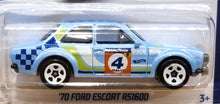 Load image into Gallery viewer, Hot Wheels 2022 '70 Ford Escort RS1600 Blue #244 Rally Champs 5/5 New Long Card
