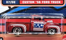 Load image into Gallery viewer, Hot Wheels 2022 Custom '56 Ford Truck Red Stars & Stripes 7/8 New Long Card