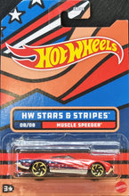 Load image into Gallery viewer, Hot Wheels 2022 Muscle Speeder Red Stars & Stripes 8/8 New Long Card