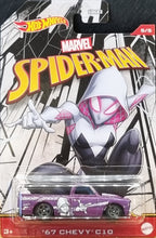 Load image into Gallery viewer, Hot Wheels 2022 '67 Chevy C10 Purple Marvel Spider-Man 5/5 New Long Card