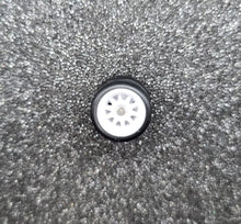 Load image into Gallery viewer, 1:64 10 Spoke White Plastic Wheel Set with Rubber Tyres - Hot Wheels, Matchbox