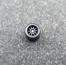 Load image into Gallery viewer, 1:64 10 Spoke Black Wheel Set with Rubber Tyres - Hot Wheels, Matchbox
