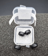 Load image into Gallery viewer, 1:64 10 Spoke Black Wheel Set with Rubber Tyres - Hot Wheels, Matchbox
