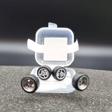 Load image into Gallery viewer, 1:64 4 Spoke Silver Wheel Set with Rubber Tyres - Hot Wheels, Matchbox