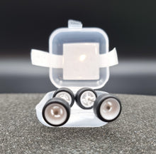 Load image into Gallery viewer, 1:64 4 Spoke White Wheel Set with Rubber Tyres - Hot Wheels, Matchbox