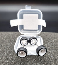 Load image into Gallery viewer, 1:64 4 Spoke White Wheel Set with Rubber Tyres - Hot Wheels, Matchbox