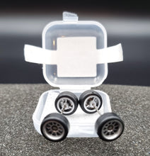 Load image into Gallery viewer, 1:64 10 Spoke Silver Alloy Wheel Set with Rubber Tyres - Hot Wheels, Matchbox