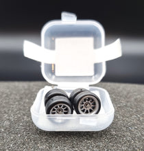 Load image into Gallery viewer, 1:64 10 Spoke Silver Alloy Wheel Set with Rubber Tyres - Hot Wheels, Matchbox