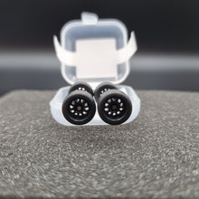 Load image into Gallery viewer, 1:64 10 Spoke Black Wheel Set with Rubber Tyres - Hot Wheels, Matchbox