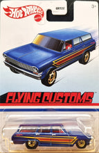 Load image into Gallery viewer, Hot Wheels 2021 '64 Chevy Nova Wagon Navy Blue Flying Customs 2/8 New Long Card